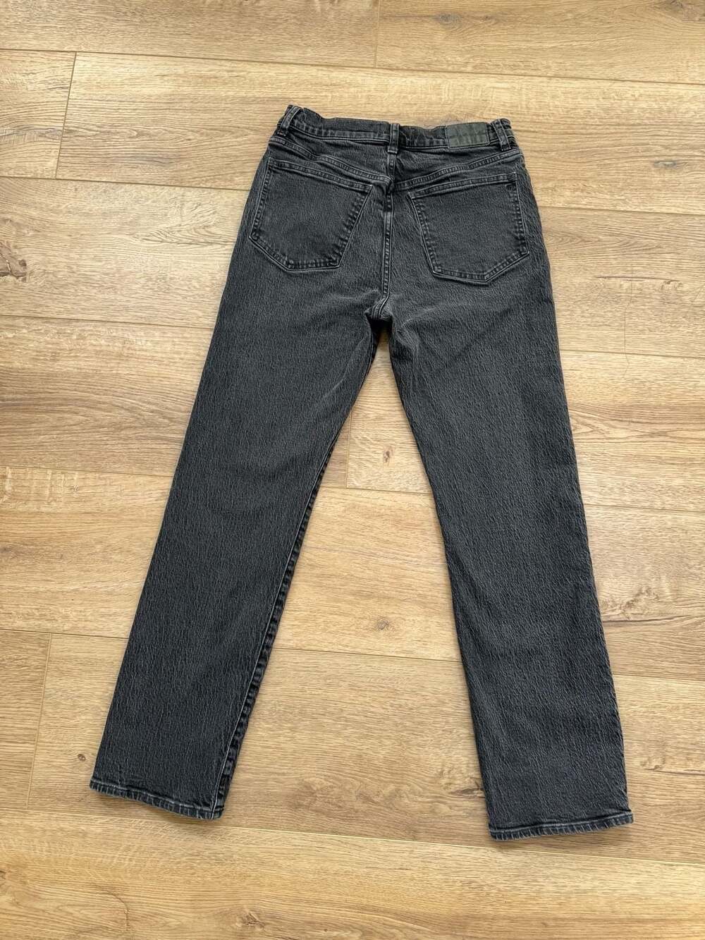 Madewell 90s Straight Jeans Black Wash High Rise Stretch Denim Size 29 - Picture 16 of 16